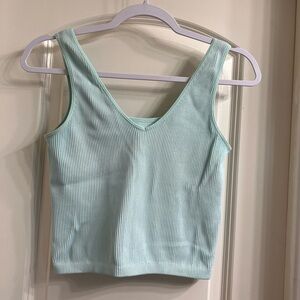 Mint Green Ribbed Women's Top
